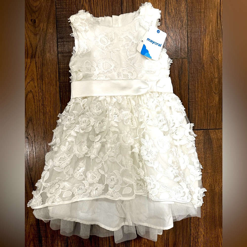 Mayoral White Floral Kids Dress